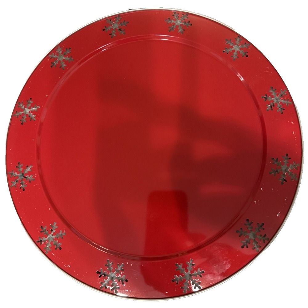 Hallmark Metal Plates Set of 8 12" Red Brand New Snowflake Cutout Christmas